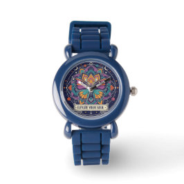 Relógio Blue Butterfly Mandala 'Elevate Your Soul' Watch