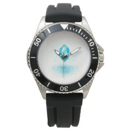 Relógio Blue Crystal & Water Wall Clock – Calm and Elegant