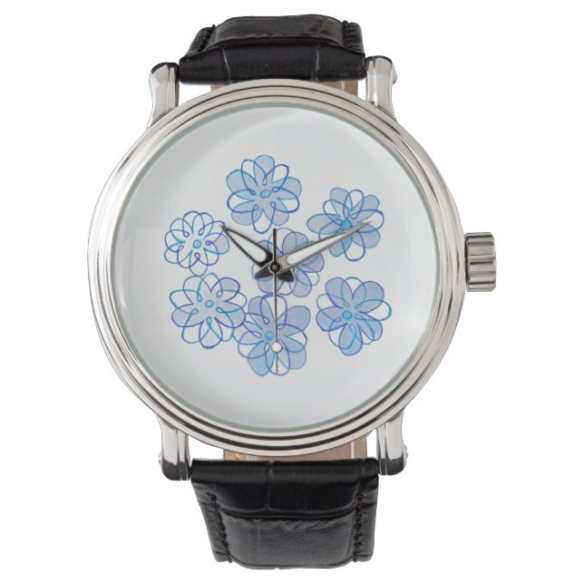 Relógio Blue Daisies Watch (Frente)
