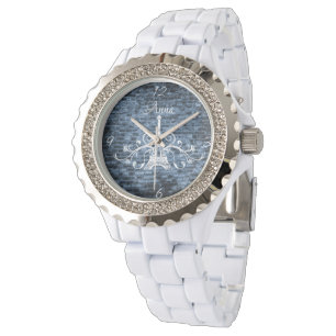 Relógio Blue Eiffel Tower Grunge Watch