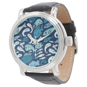 Relógio Blue Fish Globe Watch