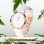 Relógio Blue Floral personalizado eWatch<br><div class="desc">Presente para ela, relógio de pulso floral azul</div>