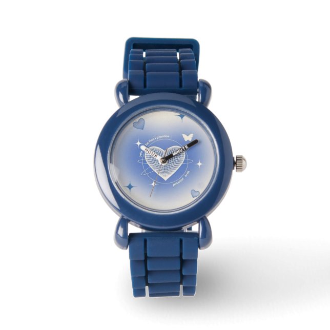 Relógio Blue Heart Kids Watch - Design de beleza e diversã (Frente)