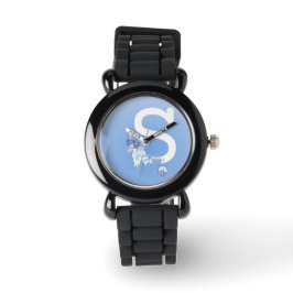 Relógio Blue Kids Watch - Design "S" bonito para meninas