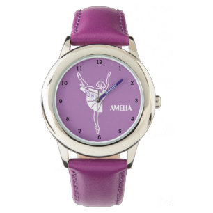 Relógio Boho Ballerina Balé Tutu Prática Roxo