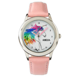 Relógio Boho Rainbow Magical Cute Girls Unicorn Kids Watch