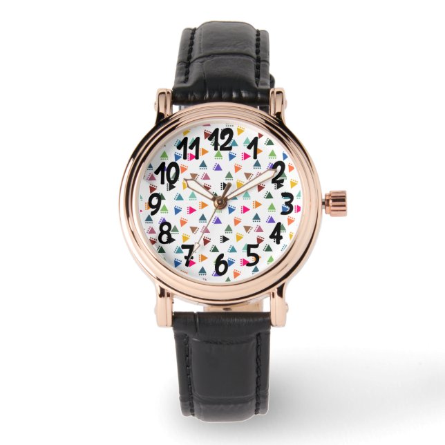 Relógio Boho Triangles (Frente)