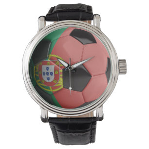 Relógio Bola de futebol da bandeira de Portugal