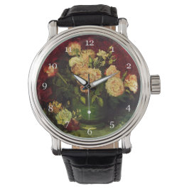 Relógio Boliche com Peonies e Rosas, Vincent van Gogh.