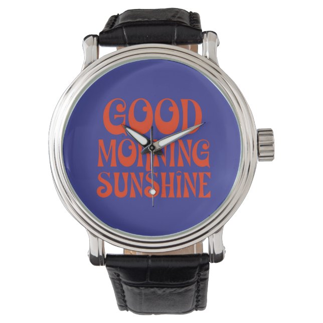 Relógio Bom dia Sunshine Retro Decor Impressão (Frente)