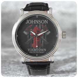 Relógio Bombeiro NOME Fire Department Hydrant USA Flag