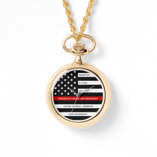 Relógio Bombeiro Personalizado com Baixa Linha Vermelha Fi