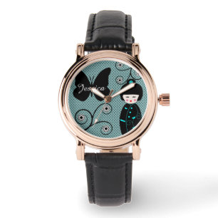 Relógio Boneca Japonesa em Kimono Cute