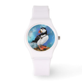 Relógio Bonita dote de Puffin Watch no Atlântico