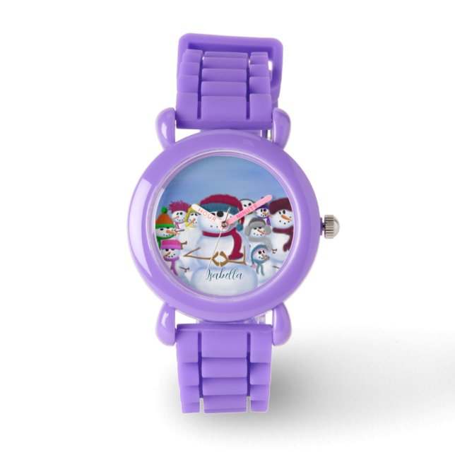 Relógio Bonita e Whimsical Snowmen Watch (Frente)
