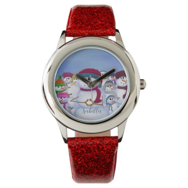 Relógio Bonita e Whimsical Snowmen Watch (Frente)