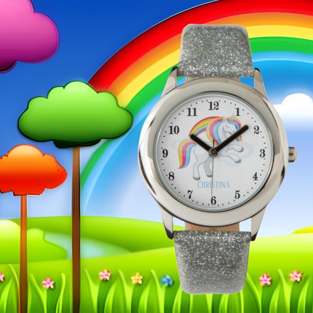 Relógio bonitinho Fantasy unicorn adiciona nome Watch (Criador carregado)
