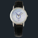 Relógio Bonito símbolo de astrologia Taurus personalizado<br><div class="desc">Este bonito, personalizado relógio púrpura e lavanda Taurus mostra seu sinal astrológico do Zodíaco em um belo brilho como as constelações. Personalize este bonito presente de relógio de pulso de símbolos astrologia com seu nome em lindos scripts cursivos para alguém com aniversário de fim de abril ou início de maio....</div>