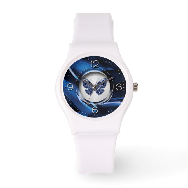 Relógio Borboleta Azul (Frente)