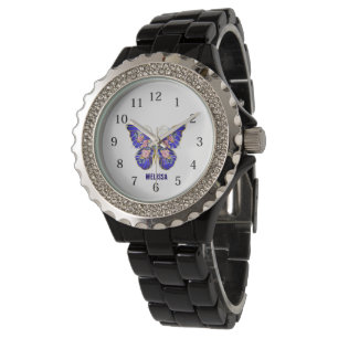 Relógio Borboleta Dourada Cor-de-rosa-branca-branca-branca