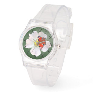 Relógio Borboleta e Flor