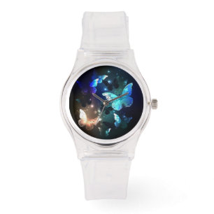 Relógio Borboleta Noturna Flutuante