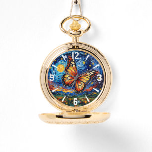 Relógio Borboleta Pintada Starry Night Sky Mulheres Legant