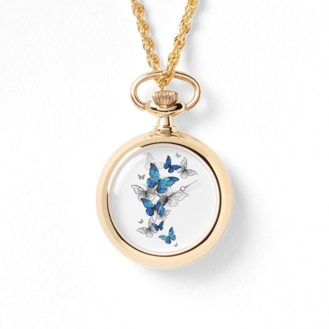 Relógio Borboletas Azuis Morpho (Frente)