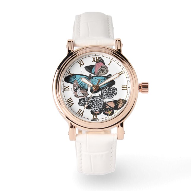 Relógio Borboletas Vintage (Frente)