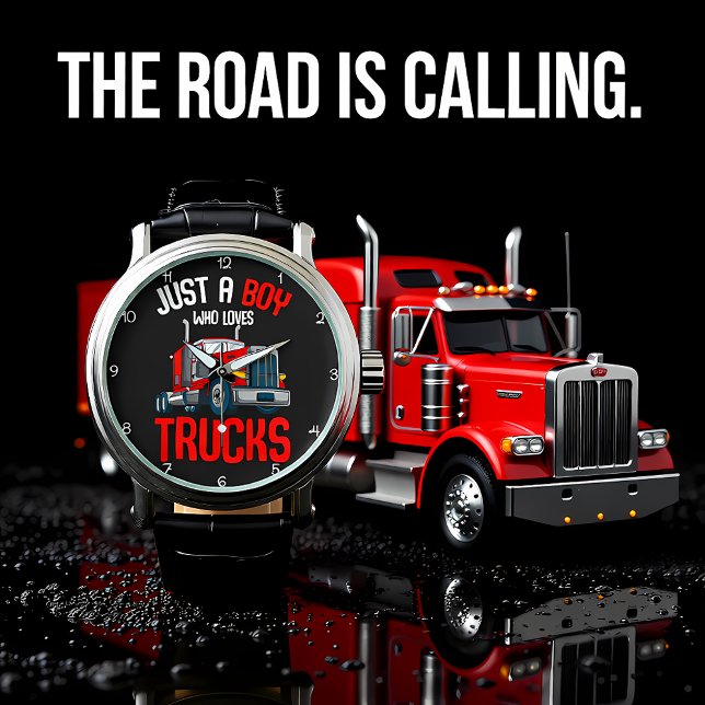 Relógio Boy Who Loves Red Trucks (Criador carregado)