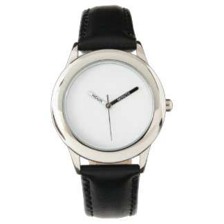 Relógio Boys Black Leather Strap Watch