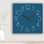 Relógio branco azul Marinho minimalista editável<br><div class="desc">Adicione seu próprio texto (ou deixe-o como está ) a este moderno relógio azul e branco de marinho minimalista.  A cor de fundo é completamente personalizável usando a ferramenta design do Zazzle.</div>