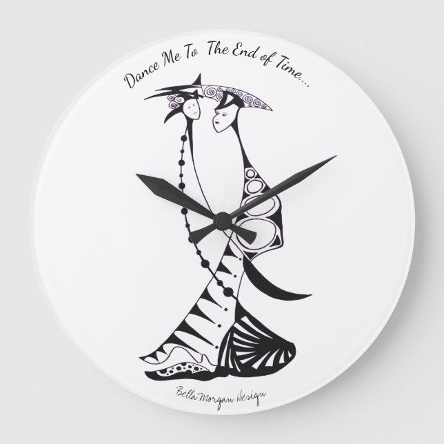 Relógio branco com Casal dançante (Frente)