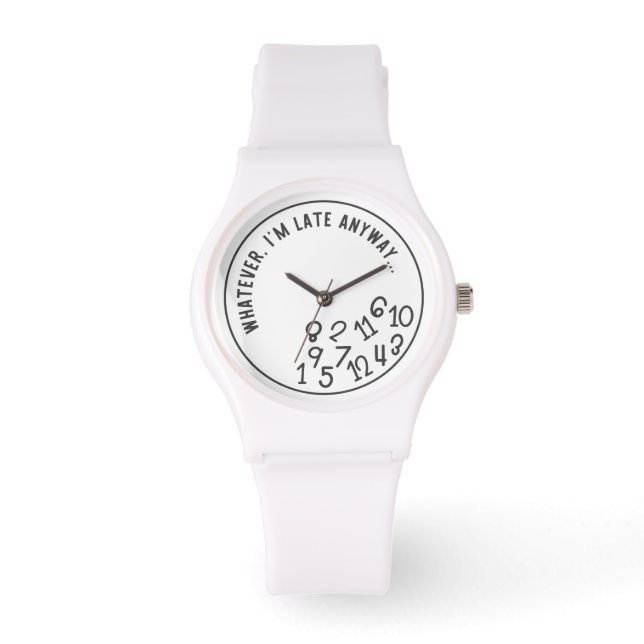 Relógio Branco e Preto Seja lá o que for que estou atrasad (Frente)