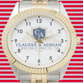 Relógio  Bride And Groom Monogram Names Weeding gift