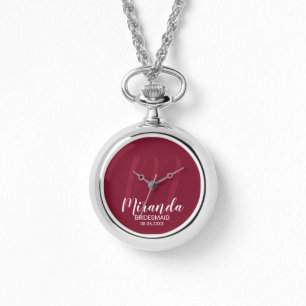 Relógio Bridesmaid Personalizado de Script Moderno