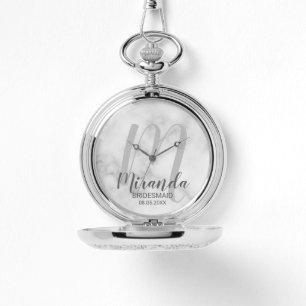 Relógio Bridesmaid Personalizado de Script Moderno