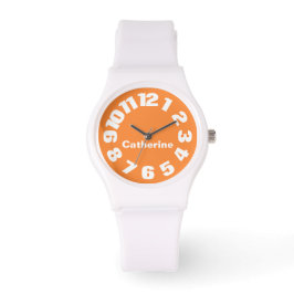 Relógio Bright Orange/White Personalised Women's Watch