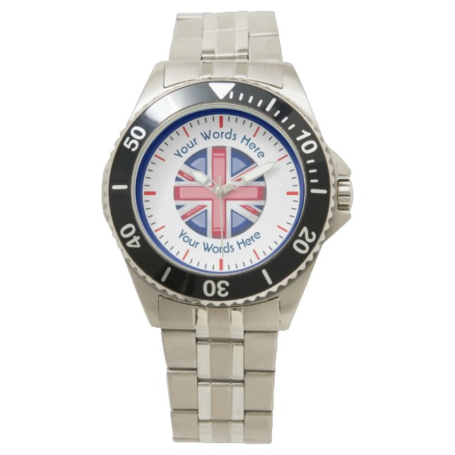 Relógio British Custom Classic Stainless Steel Watch (Frente)