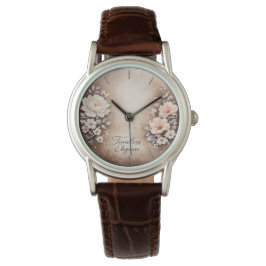 Relógio Brown leather "Timeless Elegance" watch with a cla