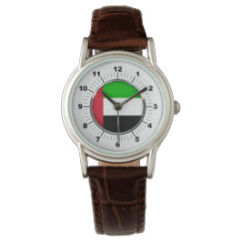 Relógio Brown LeathervWatch, bandeira dos Emirados Árabes