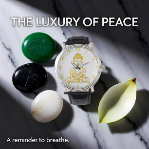 Relógio Buda ouro na boca pacífica