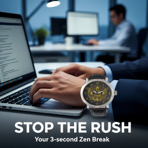 Relógio Buda Simbólica Cercada por Elementos da Natureza