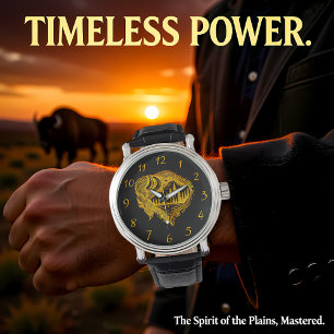 Relógio Buffalo Silhouette com Montanhas Design