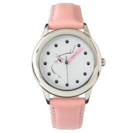 Relógio Bulldog Francês Silhout Kids Wrist Watch