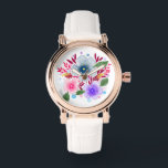 Relógio Buquê Floral bonito<br><div class="desc">Bonito aquarela, arte floral.</div>