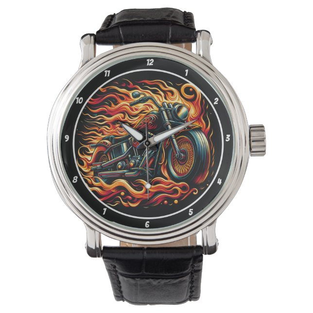 Relógio Burning Velocity, Motorcycle Watch Face. (Frente)