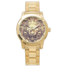 Cabeça de Leão Dourado Rugindo