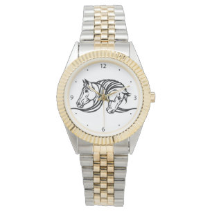 Relógio cabeças de dois cavalos