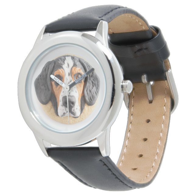 Relógio Cachorro Bluetick Coonhound Inspirado em 3D (Angular)
